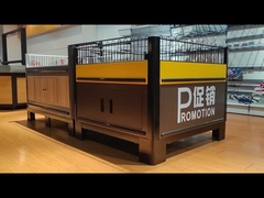 プロモーション用品 スーパーマーケット用ディスプレイスタンド ブラウンプロモーションディスプレイスタンド