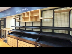 メタル 木製 棚 ショップ ディスプレイ 棚 裏パネル 木製 フレーム スーパー 棚