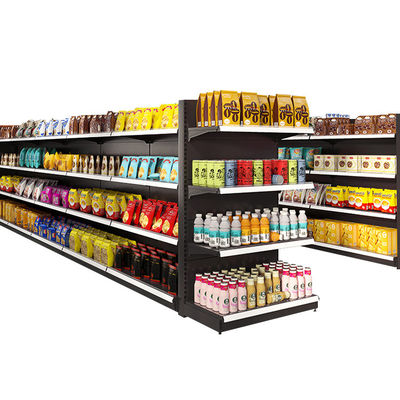 ダブルサイド 食料品小売店 ゴンドラ シェルフ 鋼製 スーパーマーケット 展示棚
