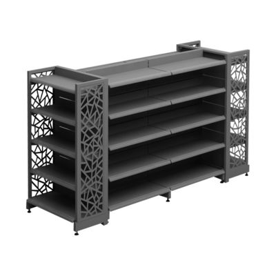 購入 Double-Sided Metal Supermarket Shelves 5-Tier Customizable Retail Rack online manufacture