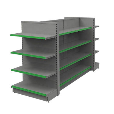 購入 Metallic Supermarket Gondola Shelving 5-Shelf Retail Display Rack online manufacture