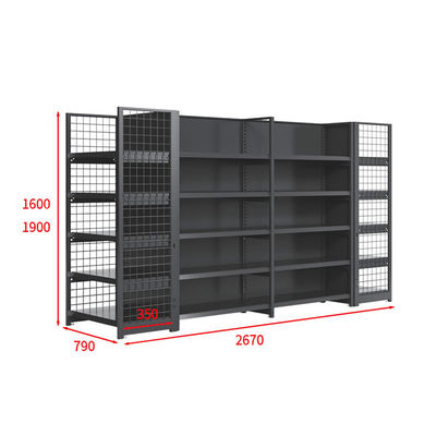 購入 Single-Sided Supermarket Shelf 5-Tier Galvanized Metal Retail Display online manufacture