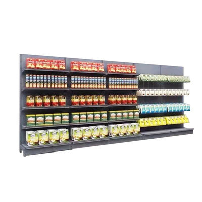 ダブルサイド 食料品小売店 ゴンドラ シェルフ 鋼製 スーパーマーケット 展示棚