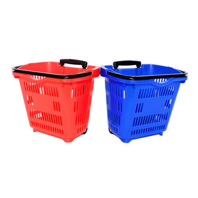 買い物用 ハンドル付き 折りたたむプラスチック用 トロッキーバスケット 34L