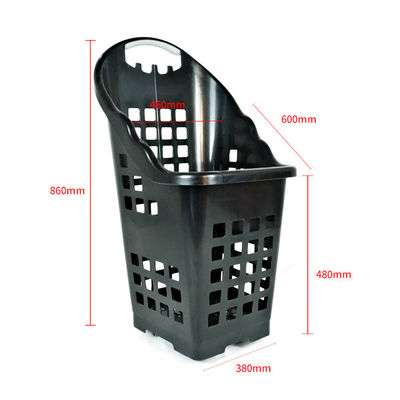 プラスチック製PP素材 荷重2.5kgの4輪のショッピングバスケット
