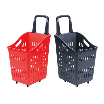 スーパーマーケット プラスチック トロッリーバスケット 簡単に持ち運びられる 買い物バスケット