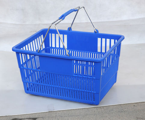 ショッピング モールの2つのハンドル28Lが付いているプラスチック トロリー バスケット